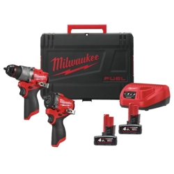 vendita online Kit trapano + avvitatore 1/2" m12 fuel™ 12v con valigetta Trapani a percussione Milwaukee